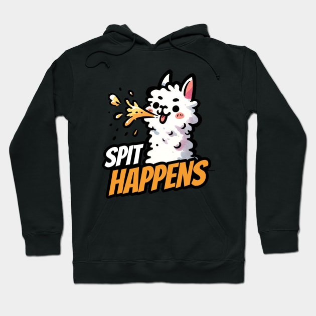 Spit Happens Alpaca Llama Hoodie by DoodleDashDesigns